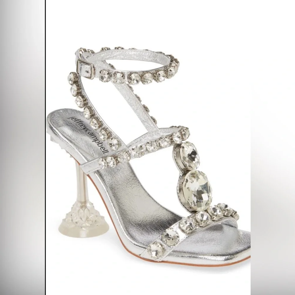 Anastas Heel in Silver JEFFREY CAMPBELL - Picture 1 of 7